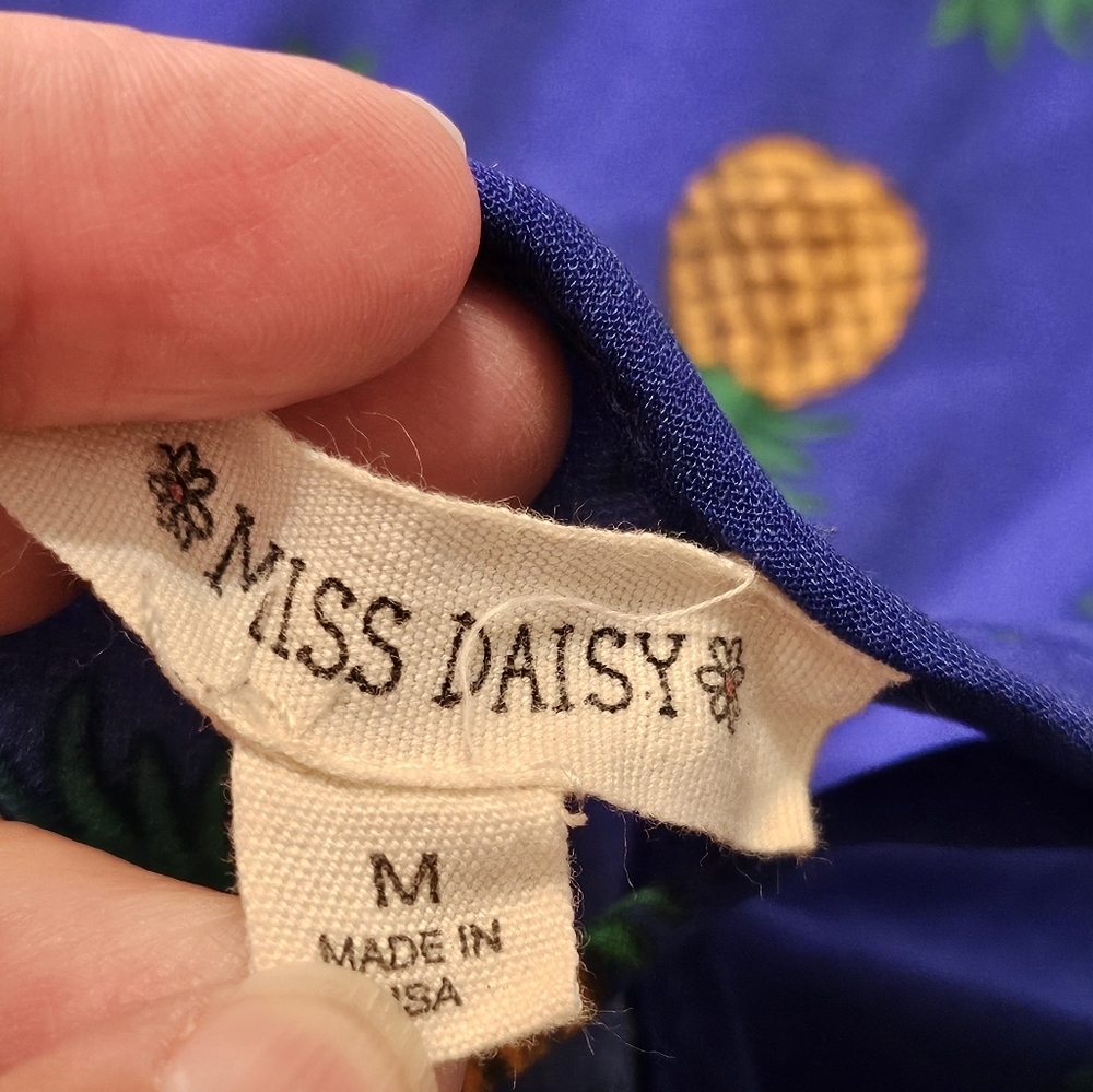 Miss Daisy Pineapple tank Blue Size M - Picture 5 of 7
